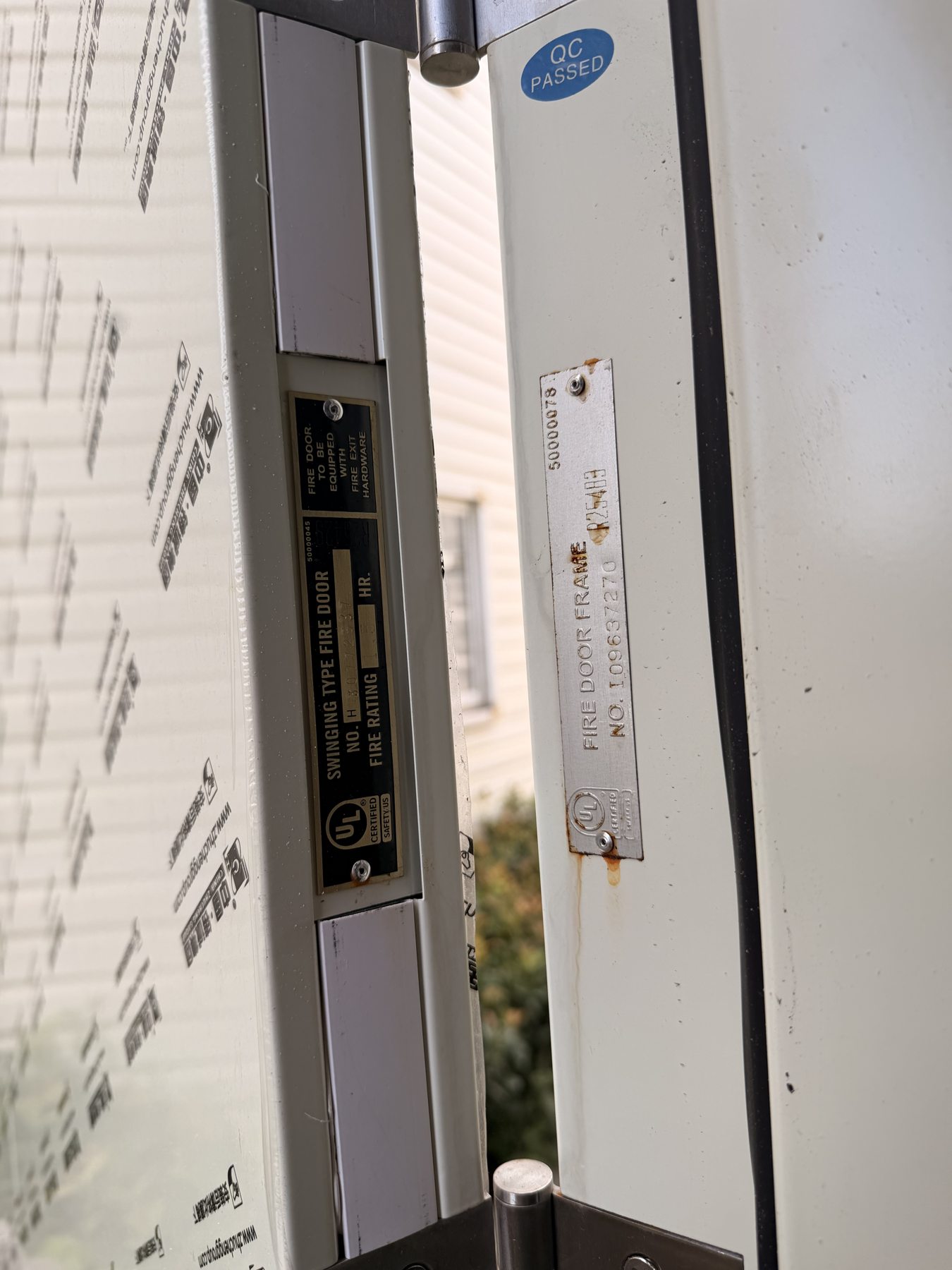 Close-up of a fitted door and frame on a modular unit